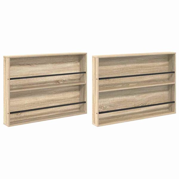 vidaXL Reg&aacute;l na časopisy s poličkou 2 pcs Sonoma dub 100 x 12 x 70 cm