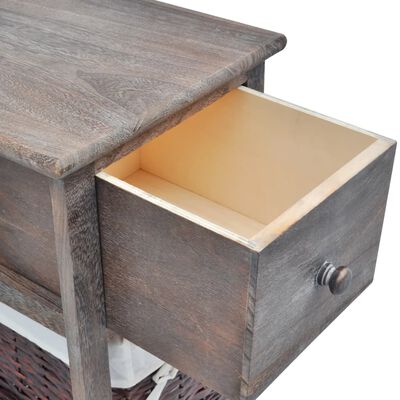 vidaXL Nočný stolík, drevený, hnedý