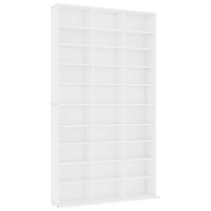 vidaXL Skrinka na CD, biela 102x23x177,5 cm, kompozitn&eacute; drevo