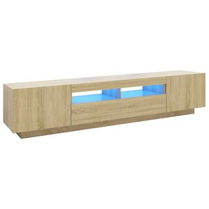 vidaXL TV skrinka s LED svetlami dub sonoma 200x35x40 cm