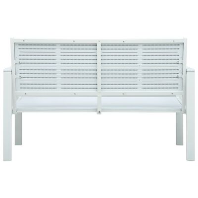 vidaXL Záhradná lavička 120 cm, HDPE, biela, drevený vzhľad