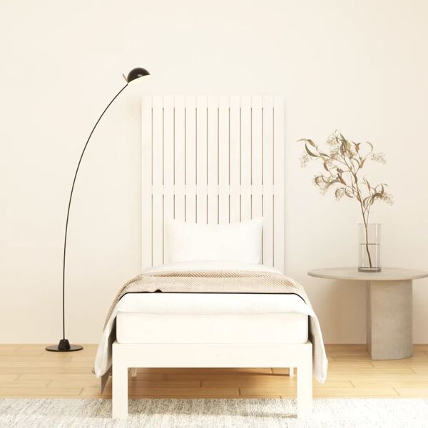 vidaXL Nástenné čelo postele biele 82,5x3x110 cm masívna borovica