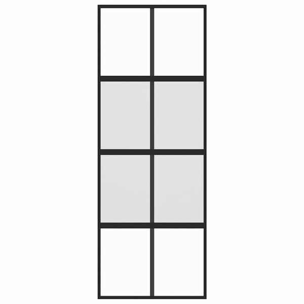 vidaXL Posuvn&eacute; dvere čierne 76x205 cm tvrden&eacute; sklo a hlin&iacute;k