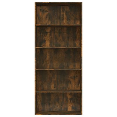 vidaXL 5-poschodová knižnica dymový dub 80x30x189 cm spracované drevo