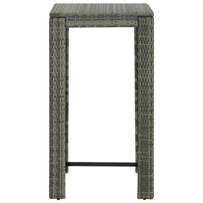 vidaXL Záhradný barový stolík sivý 60,5x60,5x110,5 cm polyratanový