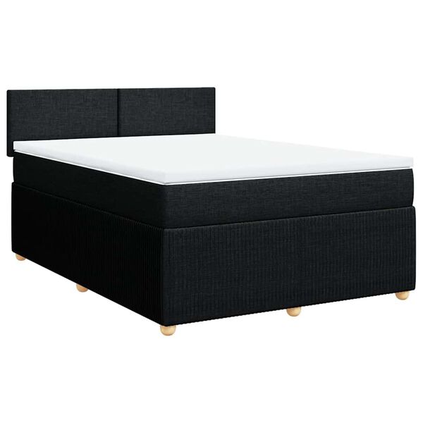 vidaXL Posteľn&yacute; r&aacute;m boxspring s matracom čierny 160x200 cm l&aacute;tka