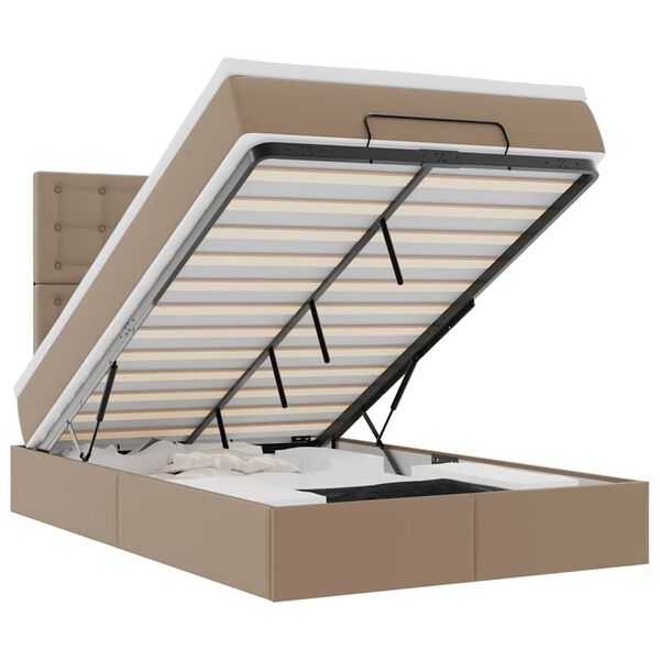 vidaXL Osmansk&yacute; r&aacute;m postele s matracom kapuč&iacute;nov&yacute; 120x190cm umel&aacute; koža