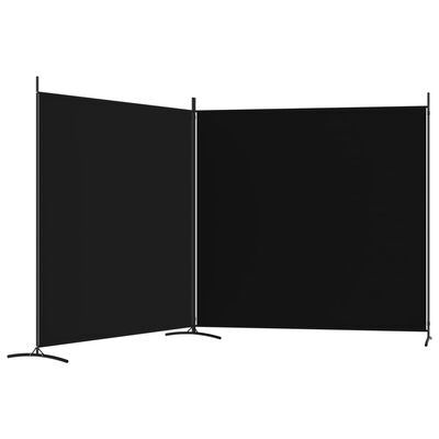 vidaXL 2-panelový paraván čierny 348x180 cm látkový