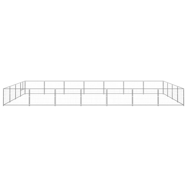 vidaXL Koterec pre psy strieborný 28 m² oceľ