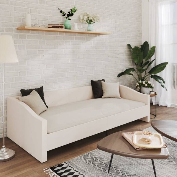 vidaXL Pohovka s matracom a USB kr&eacute;mov&aacute; l&aacute;tkov&aacute; 90x200 cm