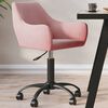 vidaXL Otočn&aacute; jed&aacute;lensk&aacute; stolička ružov&aacute; zamatov&aacute;