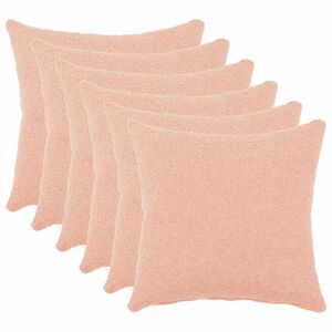 vidaXL Poťah na podložku 6 pcs HEERLEN Ružov&aacute; 30 x 30 cm Boucl&eacute;