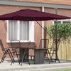 vidaXL Roma Parasol Červená 286 x 285 x 265 cm Polyester a hliník