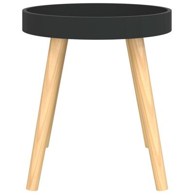 vidaXL Bočný stolík čierny 38x38x40 cm kompozitné drevo a borovica