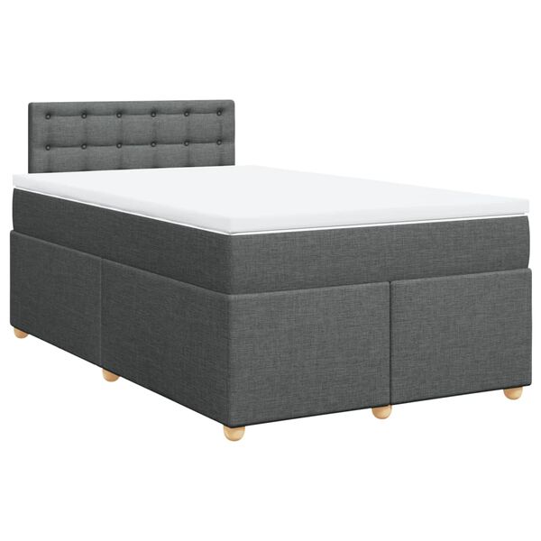 vidaXL Boxspring posteľ s matracom tmavosivý 120x200 cm látka