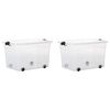 vidaXL &Uacute;ložn&eacute; boxy s kolieskami a vrchn&aacute;kmi 2 ks priehľadn&eacute; 100 l