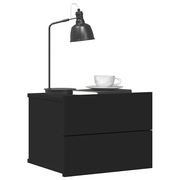 vidaXL Nočn&eacute; stol&iacute;ky 2 ks, čierne 40x30x30 cm, kompozitn&eacute; drevo