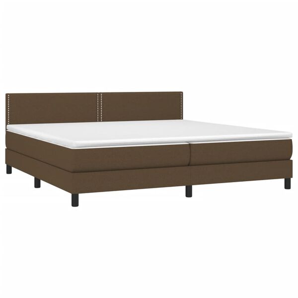vidaXL Boxspring posteľ s matracom tmavohned&aacute; 200x200 cm l&aacute;tka
