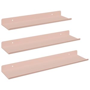 vidaXL Z&aacute;vesn&aacute; polica N&aacute;stenn&yacute; 3 pcs Ružov&aacute; 40 x 9 x 2,5 cm Oceľ