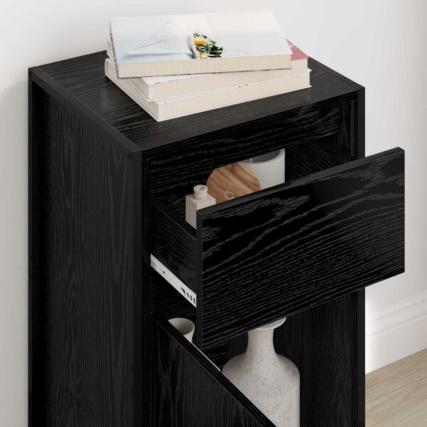 vidaXL Servírovacia skriňa so zásuvkou Čierny dub 81 x 36 x 150.5 cm