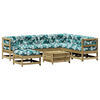 vidaXL 8-dielna z&aacute;hradn&aacute; sedacia s&uacute;prava s vank&uacute;&scaron;mi impreg. borovica