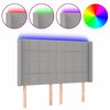vidaXL Čelo postele s LED bledosiv&eacute; 147x16x118/128 cm l&aacute;tka
