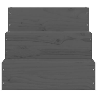 vidaXL Schody pre domáce zvieratá sivé 40x37,5x35 cm masívna borovica