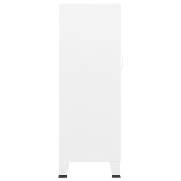 vidaXL Industriálna úložná skrinka, biela 70x40x115 cm, kov