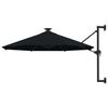 vidaXL N&aacute;stenn&yacute; z&aacute;hradn&yacute; slnečn&iacute;k s LED 300 cm, čierny