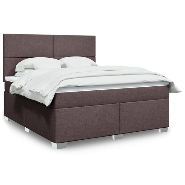 vidaXL Boxspring posteľ s matracom tmavohned&aacute; 180x200 cm l&aacute;tka