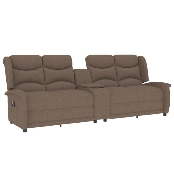 vidaXL 4-miestne skl&aacute;pacie mas&aacute;žne kreslo+držiak na poh&aacute;re, sivohned&eacute;