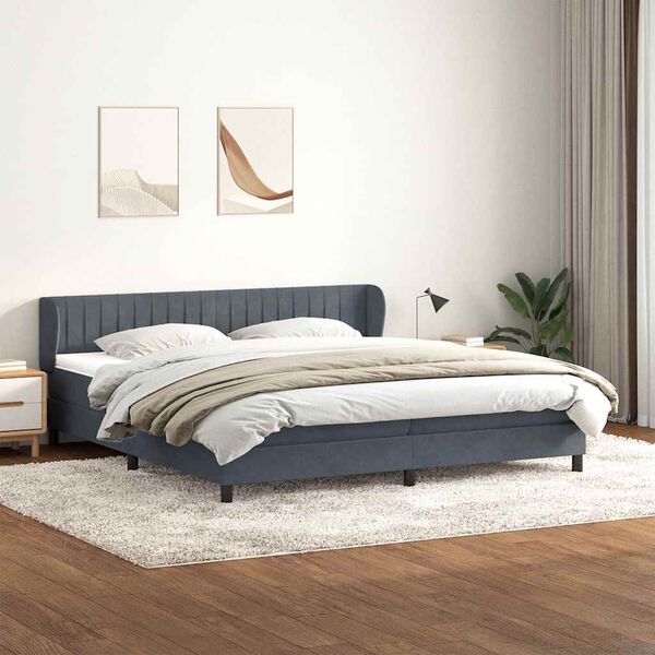 vidaXL Box Spring Posteľ s matracmi Tmavo&scaron;ed&aacute; 180x210 cm Zamat