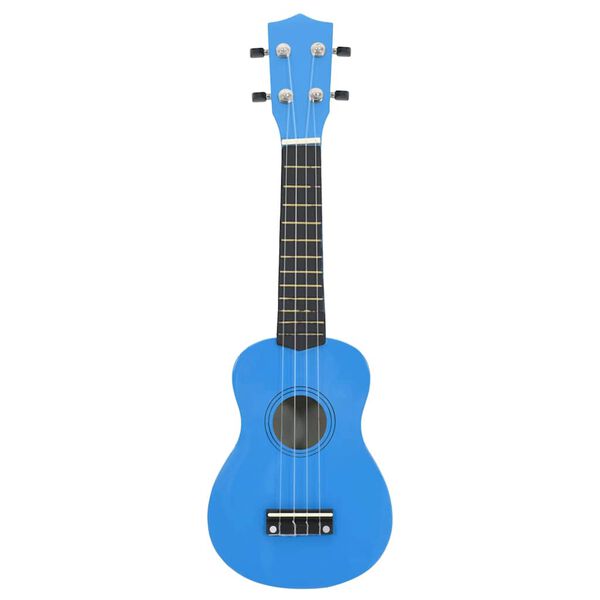 vidaXL Sopránové ukulele s taškou pre deti modré 23"