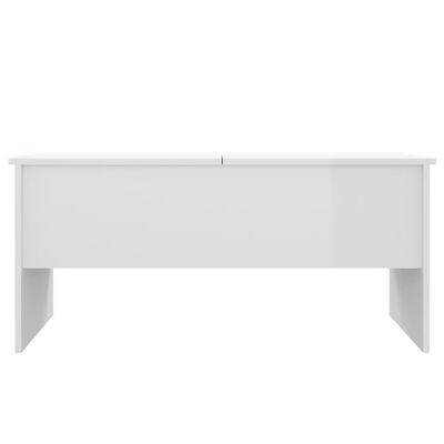 vidaXL Konferenčný stôl lesklý biely 102x50,5x46,5cm spracované drevo