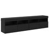 vidaXL TV Steny Skine s LED N&aacute;stenn&yacute; 2 pcs Čierny dub 80 x 30 x 40 cm