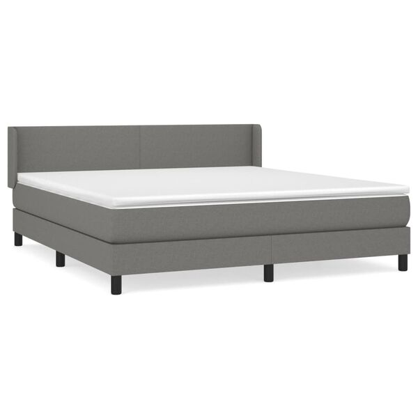 vidaXL Boxspring posteľ s matracom tmavosiv&aacute; 160x200 cm l&aacute;tka