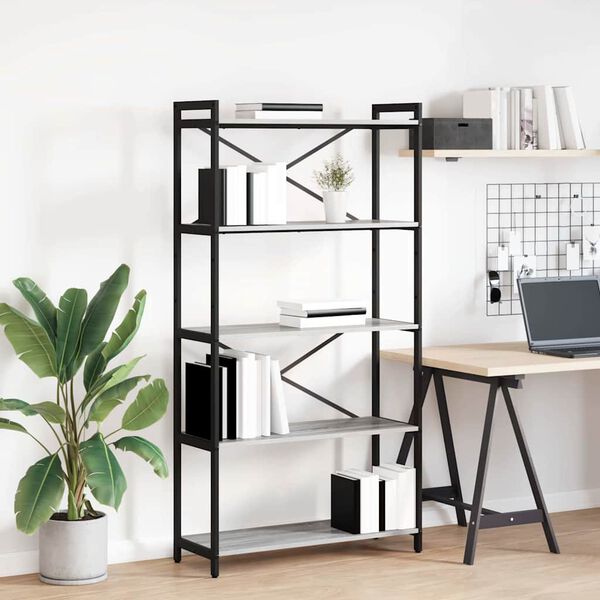 vidaXL Reg&aacute;l na knihy Siv&yacute; dub sonoma 80 x 30 x 155 cm