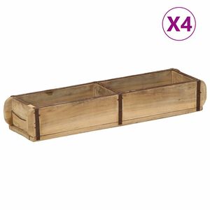vidaXL Podnos 4 pcs Hned&aacute; 57 x 15 x 9 cm Mas&iacute;vne obnoven&eacute; drevo