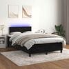 vidaXL Boxspring posteľ s matracom a LED, čierna 120x190 cm, zamat
