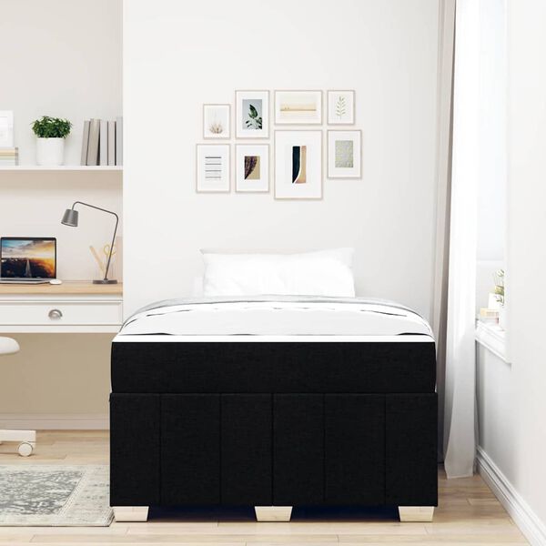 vidaXL R&aacute;m postele s matracmi Čierna 120 x 200 cm l&aacute;tka