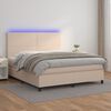 vidaXL Boxspring posteľ matrac a LED kapuč&iacute;nov&aacute; 160x200 cm umel&aacute; koža