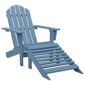 vidaXL Z&aacute;hradn&aacute; stolička Adirondack s otomanom jedľov&yacute; mas&iacute;v modr&aacute;