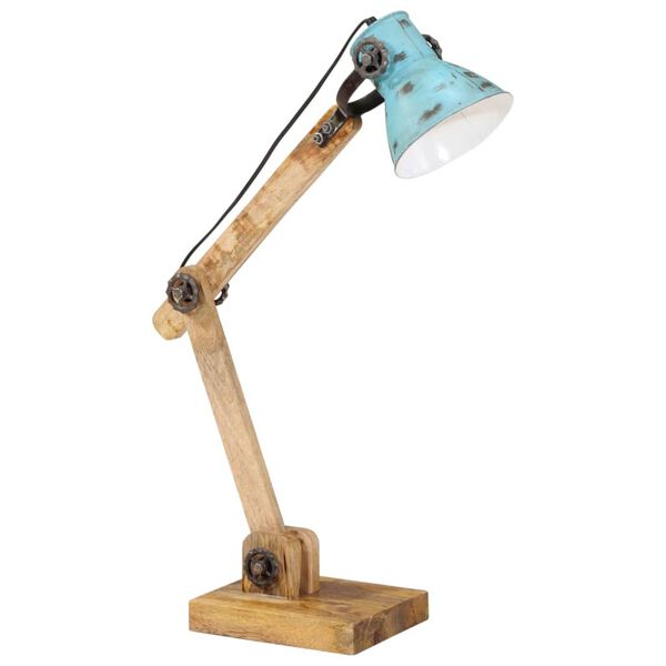 vidaXL Stolov&aacute; lampa 25 W &scaron;muhovan&aacute; modr&aacute; 23x18x96 cm E27