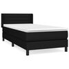 vidaXL Posteľn&yacute; r&aacute;m boxspring s matracom čierny 90x200 cm l&aacute;tka