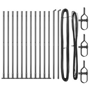 vidaXL Stĺp na plot. 13 pcs Siv&aacute; Oceľ