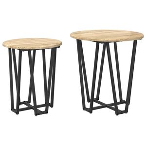 vidaXL Sada pr&iacute;ručn&yacute;ch stol&iacute;kov 2 pcs Sonoma dub a čierna