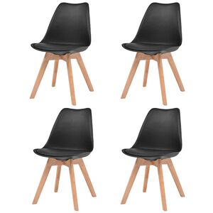 vidaXL Jed&aacute;lensk&eacute; stoličky 4 ks, čierne, plast