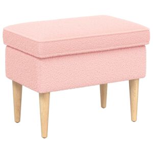 vidaXL Taburetka Ružov&aacute; 55 x 35 x 41 cm Boucl&eacute;
