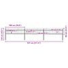 vidaXL Z&aacute;hradn&yacute; plot s vrchnou časťou z ocele 537x60 cm čierny