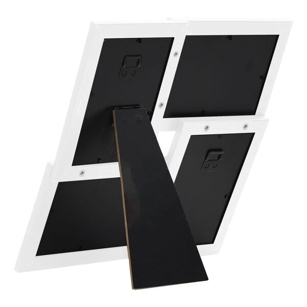 vidaXL Kolážový fotorámik na 4 fotky (13x18 cm) biely MDF